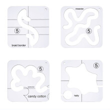 4Pieces Freemotion Quilting Templates Clear Acrylic-Style C