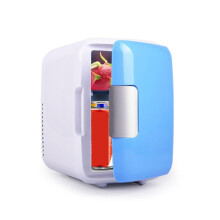 4L Mini Fridge with Cooling and Heating Function AC DC Power (Blue)