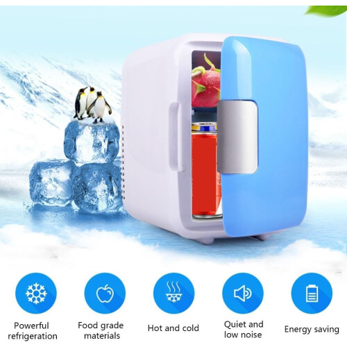 4L Mini Fridge with Cooling and Heating Function AC  DC Power (Blue) 2