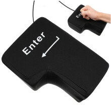 Large Enter Button Cushion with USB for Office and Home Stress Relief Cushion Ideal for Colleagues and Friends Ergonomic Enter Key Pillow