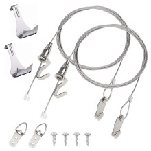 Picture Mirror Hanging Wire 2 m x 2 mm and Hook Set, with Movable Hook for Adjusting the Picture Position 2m