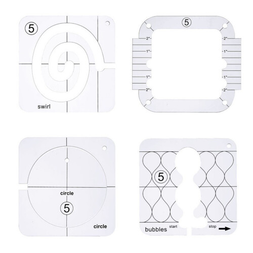 Professional Quilting Templates 4PCS Clear Acrylic-Style A