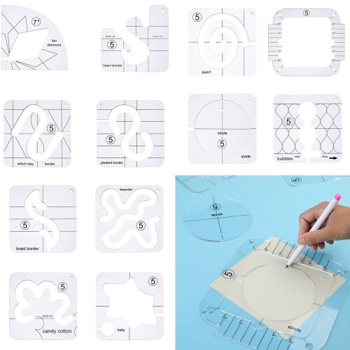 Professional Quilting Templates 4PCS Clear Acrylic-Style A 1