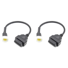 2X 6 Pin to OBD 16 Pin Adaptor Cable Motorcycle Fault Detection Connector for