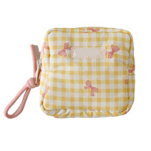 Pochettes de maquillage géométriques, sac à cosmétiques en-Jaune