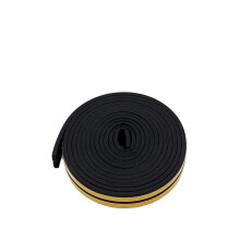 SelfAdhesive Type D Foam Sealing Strip for Doors, Windows (BlackE, 10M)