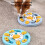 Interactively Slow Eating Cats Bowl Fun-Blue and yellow 3
