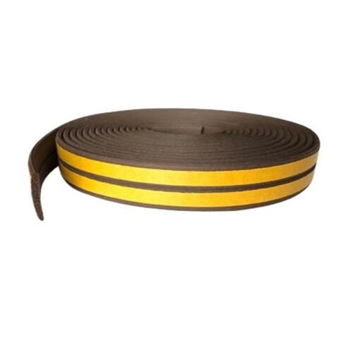 selfadhesive type D foam rubber sealing strip for doors, windows (BrownI, 5m)
