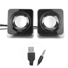 Głośniki komputerowe zasilane przez USB z funkcją Plug and Play, głośniki komputerowe z regulacją głośności, dźwięk stereo, mini