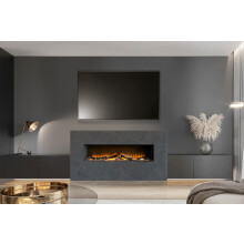 Acantha Bloc Pre-Built Slate Effect Fully Inset Media Wall Suite