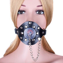 SM Bondage Mouth Gag With Lid, Open Mouth Gag For BDSM Training, Sex Ring Gag, For Men And Women Couples