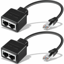 Rozbočovač ethernetových portů, adaptér RJ45 samec-samice pro simultánní síťové připojení, podporuje Cat5Cat6Performance, podpora