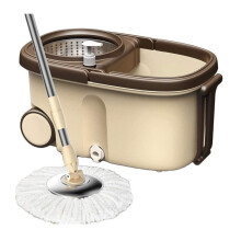 Spin Mop and Bucket Set with 5 Microfiber Heads, 360 Rotation, Adjustable Stainless Steel Handle