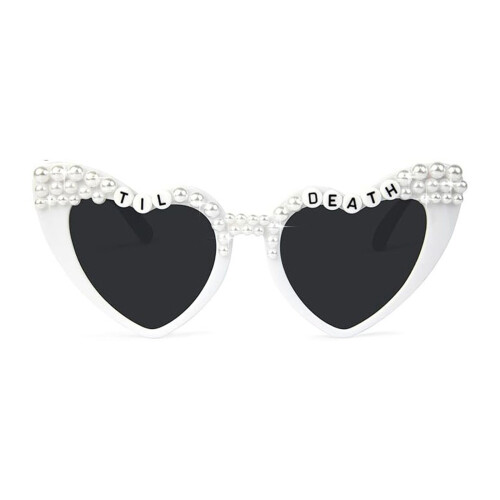 Sparkly White Heart Shape Bridal Shower-White til death