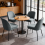 (GREY, 2pcs) Chunky Weave Fabric Upholstered Dining Chair 7