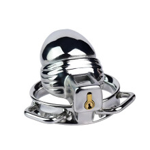 SM Penis Cage Stainless Steel Chastity Cage For Men, 55mm Ring, Bondage Chastity Belt Style