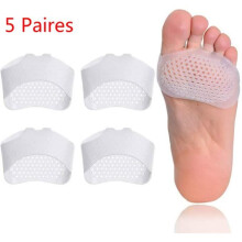 Gel-Fußkissen, Silikon-Vorfußkissen, atmungsaktives und bequemes Gel-Fußkissen für Damen und Herren, 5 Paar
