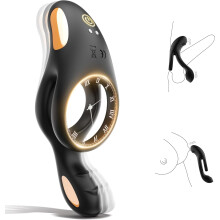 Vibrating Cock Ring, 3 in 1 Cockring Sex Toys for Couples with 10 Vibrating Modes, Double Penis Ring Vibrator Stimulate Erection Sex Toys