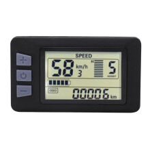 LCD-display voor e-bikes, instelbare achtergrondverlichting, compatibel met voltage, foutcodediagnose, realtime snelheid, gebruiksvriendelijk display.