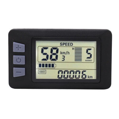 Μετρητής οθόνης LCD για ηλεκτρικά ποδήλατα Ρυθμιζόμενος οπίσθιος φωτισμός