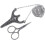 1 Piece Retro Scissors Set Chain Scissors Silver 2