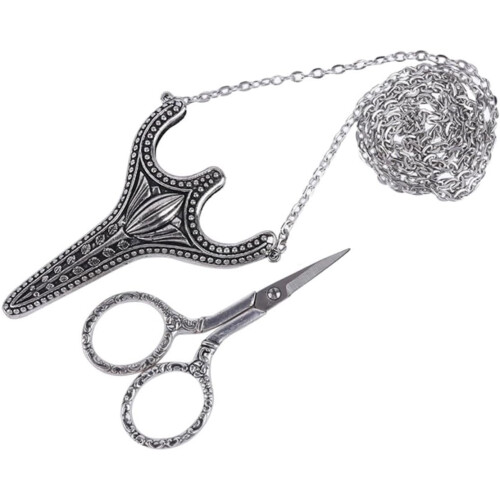 1 Piece Retro Scissors Set Chain Scissors Silver 1