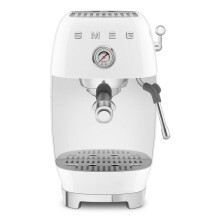 Smeg Espresso Coffee Machine with Cold Brew Function, 4 Pre-Set Espresso Settings, 15 Bar Pump, White and Stainless Steel, ECF03WHUK