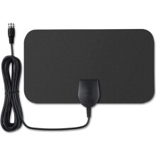DVB-T-Zimmerantenne, ultradünne HDTV-Digitalantenne, 40 km Reichweite, mit 3 m Hochleistungs-Koaxialkabel