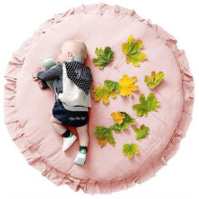 Spielmatte für Babys – Große, dicke, runde Matte – Rosa – Für drinnen – Durchmesser 100 cm – Gewicht 500 g