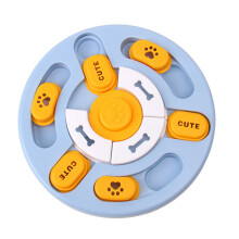 Plastomer Slow Eating Pet Bowl Healths Eating-Grün und Gelb