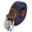 Herren-Ledergürtel, Canvas-Schnalle, elastischer Gürtel, Marineblau 1