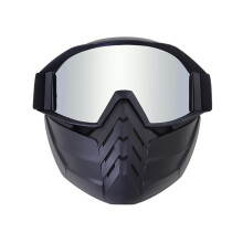 Occhiali da moto d'ispirazione vintage, maschera facciale rimovibile, resistenti agli urti, progettati per offrire lenti trasparenti e una