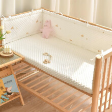 Baby Crib Rail Cover with Soft Plush Padding, Breathable Cotton, Easy Strap for Toddler Bed Guard, 200x28cm