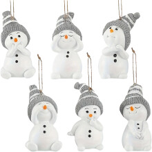 Vögel Schneemann Auto Spiegel Anhänger Charme- Sechsteiliges Set