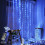 Remote Control Curtain String Lights, Multicolor Fairy Lights Untangled Wires For Easy Install Waterproof Decor, USB Powered Timer Function (3x3 Meter 3