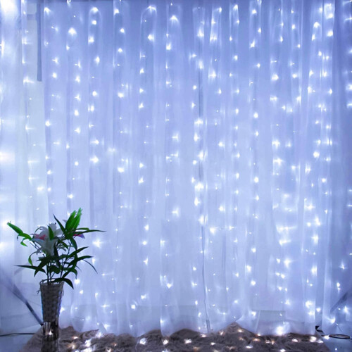 Remote Control Curtain String Lights, Multicolor Fairy Lights Untangled Wires For Easy Install Waterproof Decor, USB Powered Timer Function (3x3 Meter 1
