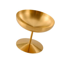 Elegante Schüsseln aus Edelstahl mit Fuß und 150-Gold S-GRÖSSE
