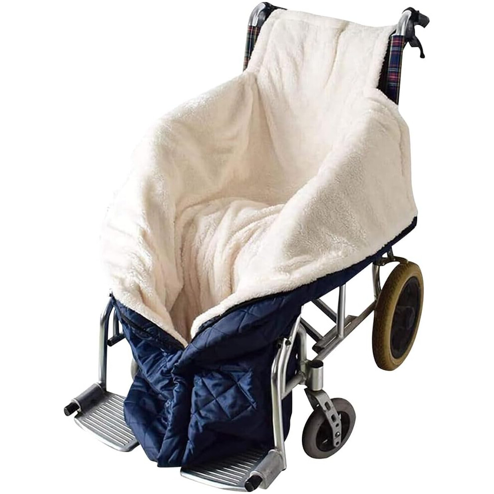 Winter Wheelchair Blanket, Windproof Fleece Lined Wheelchair Warmer Cover with Zipper, Wheelchairs Slip Bag Foot Bag Adults for Wheel-chair User