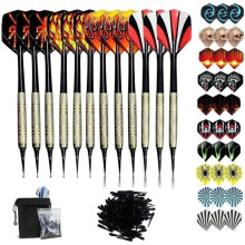 OLY MAGIC 12er-Pack Softdarts für elektronische Dartscheiben – Nationalflagge – Schwarz