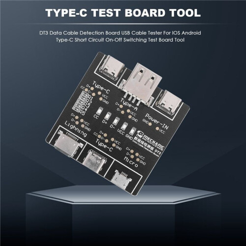 DT3 Data Cable Detection Board USB Cable Tester for IOS Android Type-C Short Circuit On-Off Switching Test Board Tool 1