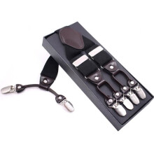 Breite Hosenträger für Herren, 6 Clips, Y-förmig, verstellbar, elastisch, 3,5 x 125 cm – Modell 20