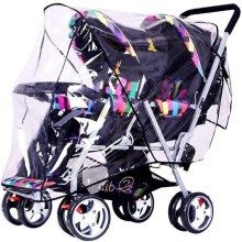 CZ04980 – Universeller Regenschutz für Landa Doppelkinderwagen, UV- und staubabweisend