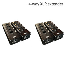 2Pair 4-Channel 3-Pin XLR Audio and DMX over Network Cable Extender DMX512 Network Signal Extender 2 Male+2 Female