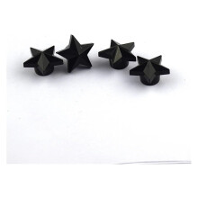 Tire Stem Valve Caps 4 Pcs Set Universal Pentagram Shaped Wheel Tyre Air Valve Dust Covers Black H0204