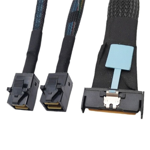 0.8m Server Adapter Cable Slimesas MCIO 8I to 2xSFF-8643 MINISAS Server Data Multifunction Convenient Adapter Cable