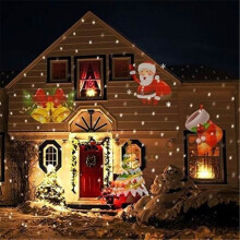 Weihnachtslaserprojektor mit 12 Mustern, wasserdichter LED-Projektor für Garten, DJ-Bühnenbeleuchtung, Weihnachtsbeleuchtung