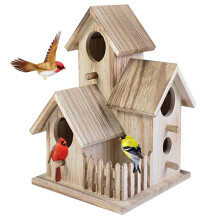Wooden Bird House for Garden Novelty Bird Nesting Box Natural Bird Hotel Hut for Outdoors Garden Tree Balcony