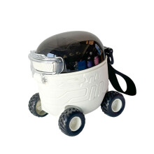 Kindertrinkflasche mit Spaces-Motiv und tragbaren-Weiß