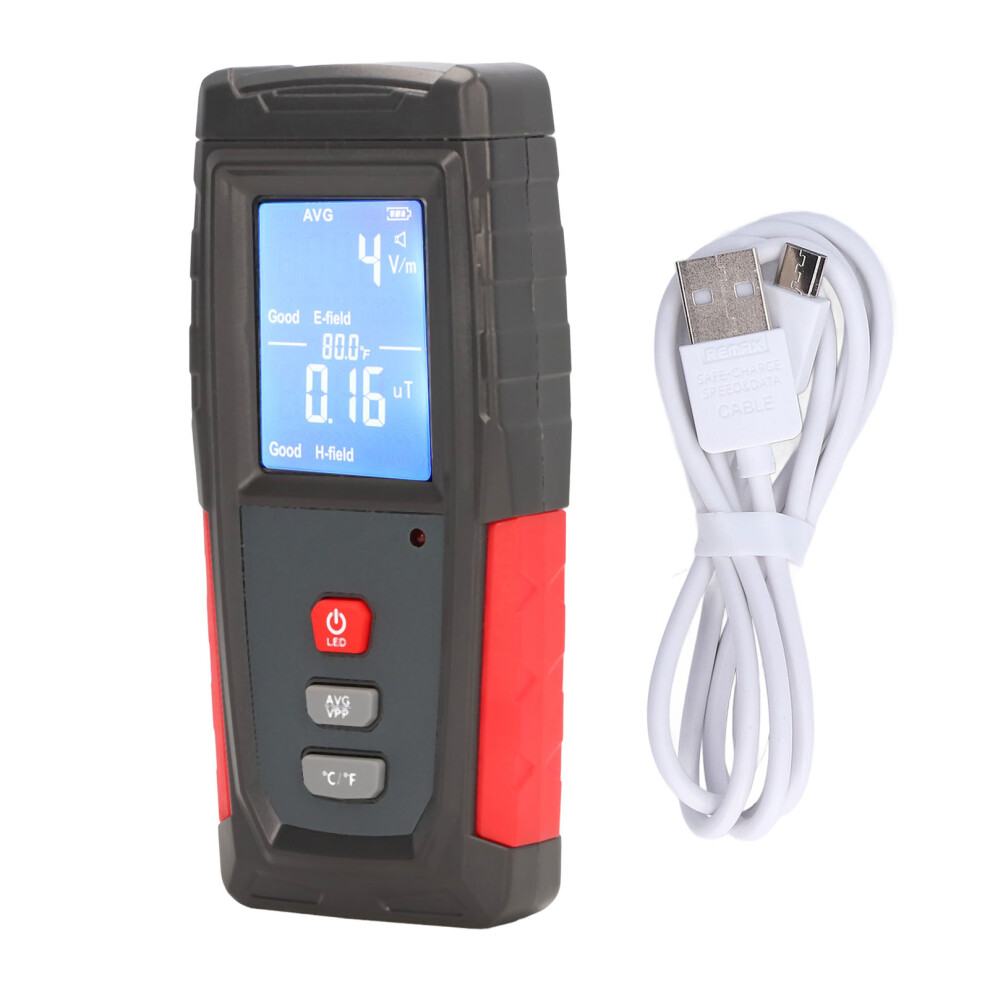 Portable Electromagnetic Field Radiation Detector With Digital Display And Sound-Light Alarm, Rechargeable Battery Equipped Device For Accurate Radiat 9139052239067