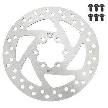 Disco de freio ventilado de 140 mm em aço inoxidável, resistente a altas temperaturas e ao desgaste, para scooters elétricas.